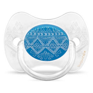 Suavinex Πιπίλα Σιλικόνης για 4-18 μηνών Couture με Θήκη Blue  Main Suavinex Πιπίλα Σιλικόνης για 4-18 μηνών Couture με Θήκη Blue