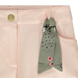 Σορτς με ζώνη από βαμβακερό τούλι για κορίτσι 