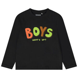 Μπλουζάκι μακρυμάνικο με patchs bouclettes για αγόρι 