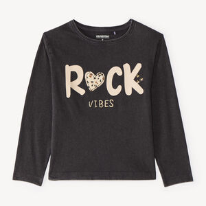 T-shirt à manches longues pour fille avec un imprimé "Rock Vibes 