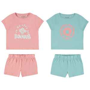 "Σετ από 2 κοντές πιτζάμες 2 τμχ. από jersey για κορίτσι" 