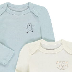 Σετ από 5 μακρυμάνικα bodies με σχέδια ζωάκια για bebe αγόρι 