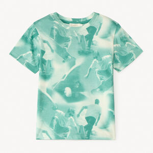 T-shirt κοντομάνικο με φωτοτυπία skateboard για αγόρι 