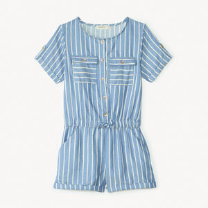 Σαλοπέτα τζιν με λευκές ρίγες για κορίτσι 