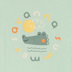 T-shirt à manches courtes uni avec imprimé fantaisie pour bébé garçon 