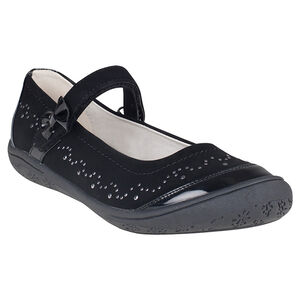 Μαύρα παπουτσάκια αγκαλιάς με λουράκι και πριτσίνια 