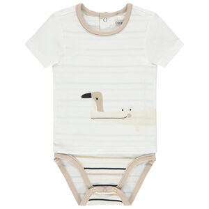 Σορτς σπορ με φαντεζί σχέδιο και ρίγες για bebe κορίτσι 