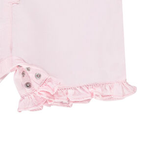 Κοντή ολόσωμη φόρμα μονόχρωμη με κέντημα για bebe κορίτσι 