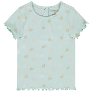 Κοντομάνικο μπλουζάκι côtelé και με σχέδιο για bebe κορίτσι 