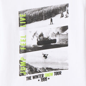 T-shirt à manches longues garçon avec impression photo de snowboard 