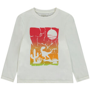 T-shirt μακρυμάνικο με σχέδιο τυραννόσαυρου για αγόρι 