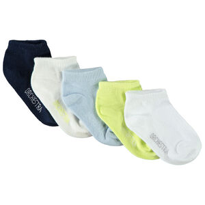 Σετ από 5 ζευγάρια μονόχρωμες κοντές κάλτσες για bebe αγόρι 