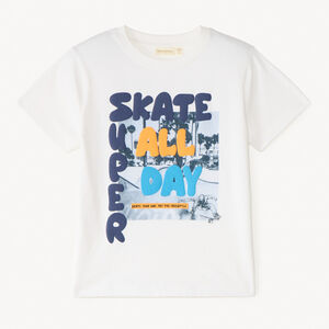 T-shirt με κοντά μανίκια με σχέδιο skateboard για αγόρι 