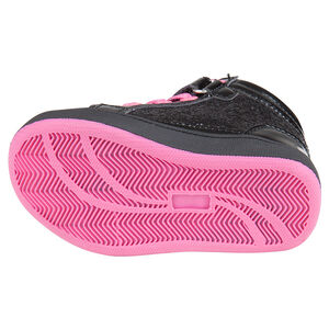 Bottillons noirs pailletés à lacets et scratch Hello Kitty 