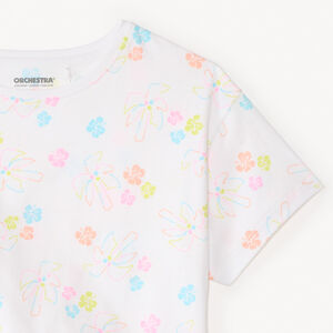 T-shirt κοντομάνικο με σχέδιο φαντασίας για κορίτσι. 