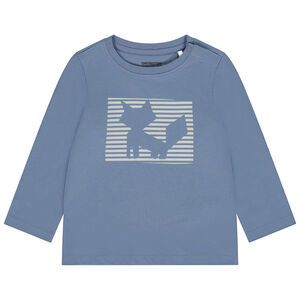 Μακρυμάνικο μπλουζάκι print φαντεζί για bebe αγόρι 