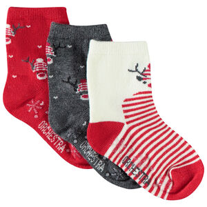 Σετ από 3 ζευγάρια αντιολισθητικών κάλτσων με σχέδιο Χριστουγέννων για μωρό  Main Σετ από 3 ζευγάρια αντιολισθητικών κάλτσων με σχέδιο Χριστουγέννων για μωρό