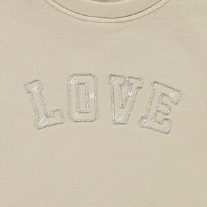 Φούτερ μακρυμάνικο από molleton με κέντημα για κορίτσι μωρό 