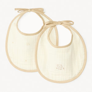 Συσκευασία 2 βρεφικών μαντηλιών από βιολογικό βαμβάκι με σχέδιο ελέφαντα. 