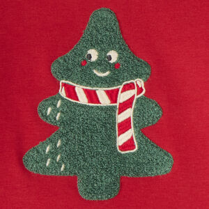 Sweat bébé garçon en molleton motif sapin en bouclette 
