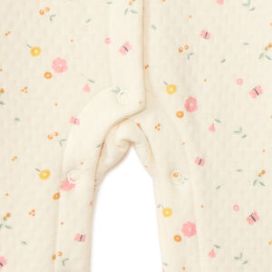 Μακρύ ολόσωμο πλεκτό με επένδυση και εμπριμέ λουλούδια για μωρό κορίτσι 