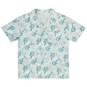 Κοντομάνικο πουκάμισο από βαμβάκι με σχέδιο φύλλα για αγόρι 