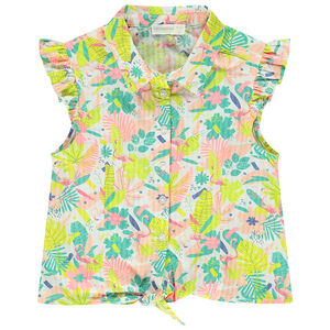 Chemise manches courtes en coton imprimé Main Chemise manches courtes en coton imprimé