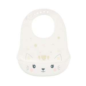 Σαλιάρα Cutie Cat από σιλικόνη με συλλέκτη ψίχουλων 