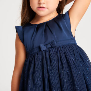 Ensemble 2 pièces bébé fille robe en voile plissé et bandeau 