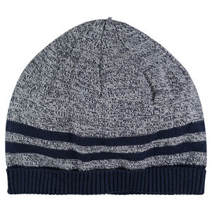 Πλεκτό σκουφάκι με φόδρα ζέρσεϊ και λωρίδες που κάνουν αντίθεση 