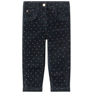 Παντελόνι βελουτέ με επένδυση από πολυεστέρα και γραφικό σχέδιο 