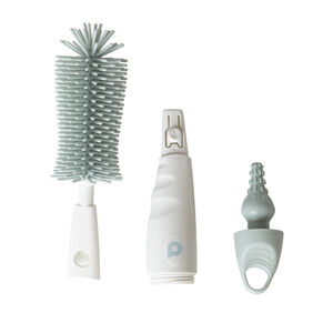 Goupillon 2 en 1 en silicone blanc/vert 