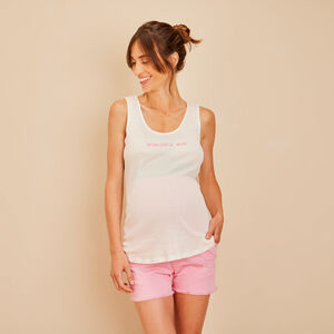 Αμάνικο μπλουζάκι εγκυμοσύνης και θηλασμού με ριπ ύφανση 