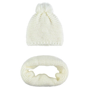 Ensemble bonnet à pompon et snood en tricot avec doublure sherpa Main Ensemble bonnet à pompon et snood en tricot avec doublure sherpa