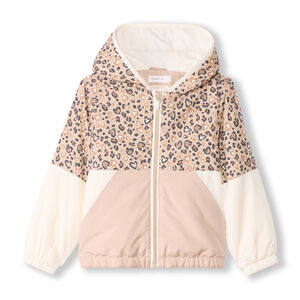 Coupe-vent rétro imprimé cœurs léopards pour fille 