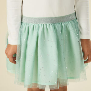 Φόρεμα bi-matière effet 2-σε-1 με τούλι étoilé για κορίτσι 