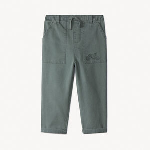 Παντελόνι από υφασμάτινο μονόχρωμο armuré με τσέπες για bebe αγόρι 