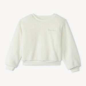 Σούπερ φούτερ oversized από sherpa με εφέ γούνας για κορίτσια. 