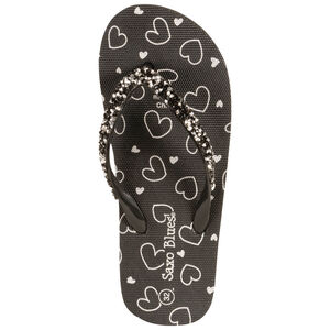 Σαγιονάρες με print καρδιές και λουράκι με strass για κορίτσι με λουράκι ανάλογα με την ηλικία 