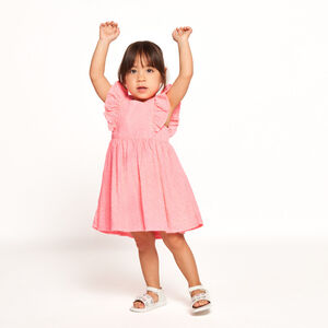 Φόρεμα κοντομάνικο με κεντημένο σχέδιο για μωρό κορίτσι 