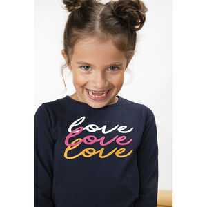 T-shirt μακρυμάνικο jersey σχέδιο love για κορίτσι Main T-shirt μακρυμάνικο jersey σχέδιο love για κορίτσι