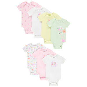 Σετ από 7 κοντομάνικα bodies φαντασίας για κορίτσι με διαφορετικές ανοίξεις ανάλογα με την ηλικία 