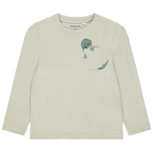 T-shirt μακρυμάνικο με τσέπη με σχέδιο ζώου για αγόρι 