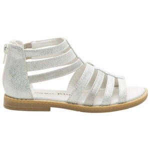 Σανδάλια ασημένια με υφασμάτινα λουριά για κορίτσι 