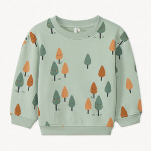 Sweat molleton oversize imprimé arbres pour bébé garçon  Main Sweat molleton oversize imprimé arbres pour bébé garçon