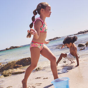 Μαγιό δύο τεμαχίων jersey με τροπικό μοτίβο για κορίτσι 