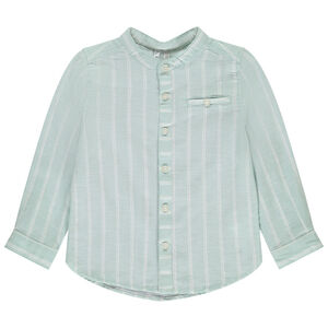 Πουκάμισο μακρυμάνικο ριγέ με γιακά mao για bebe αγόρι 