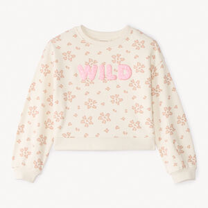 Φούτερ oversize από φλις με γυαλιστερή εκτύπωση για κορίτσια 