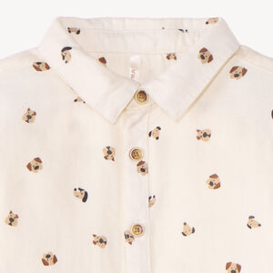 Chemise bébé garçon en toile imprimée chiens 