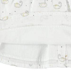 Σύνολο με ρομπάκι με σχέδιο κύκνους και μπλούζα με χρυσό φιόγκο 